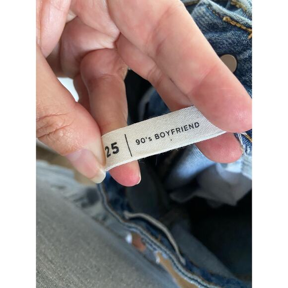 PacSun‎ Womens Jeans Sz 25 90s Boyfriend Distressed Bleached Ripped Baggy - Picture 7 of 9